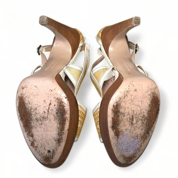 Salvatore Ferragamo Canvas & Leather Platform Sandals | Italy | Size 7 - Picture 14 of 14